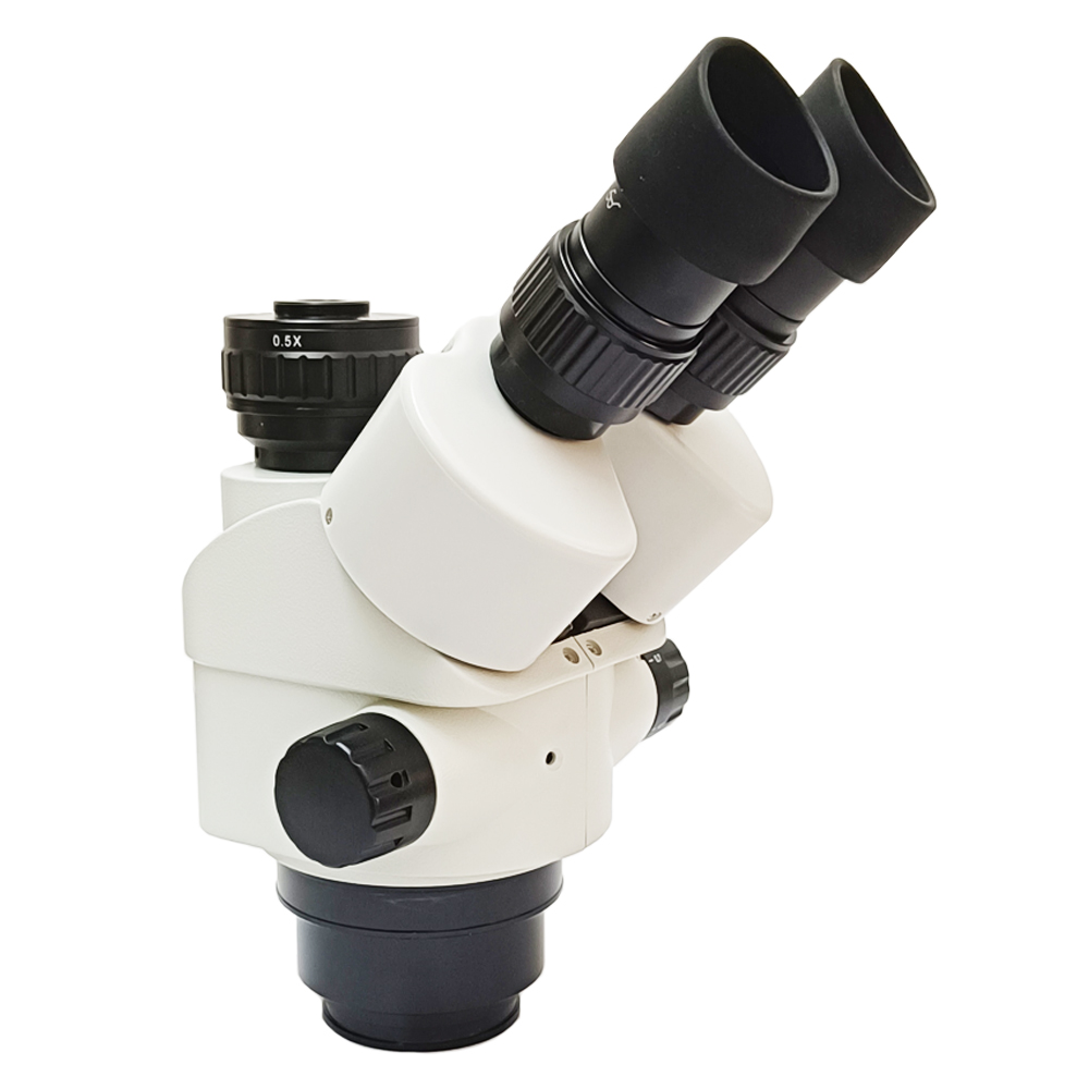 Trinocular Stereo Microscope 7X-45X - 7X-45X 전문가용 플라스틱 삼안 현미경 헤드(0.5X