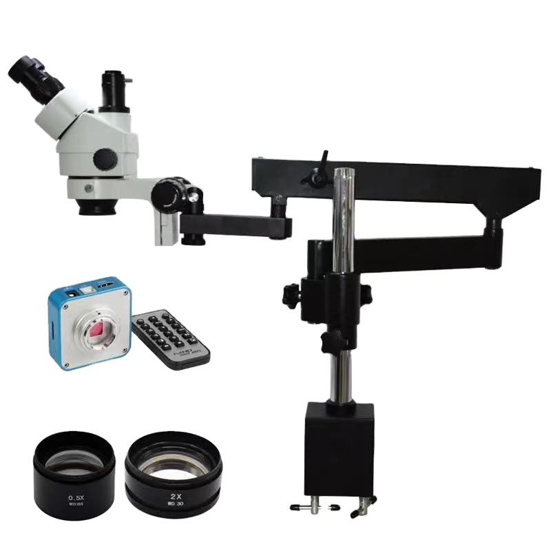 Articulating Arm Boom Stand Microscope - 48MP 3.5X-90X 유연한 가동식 암 붐