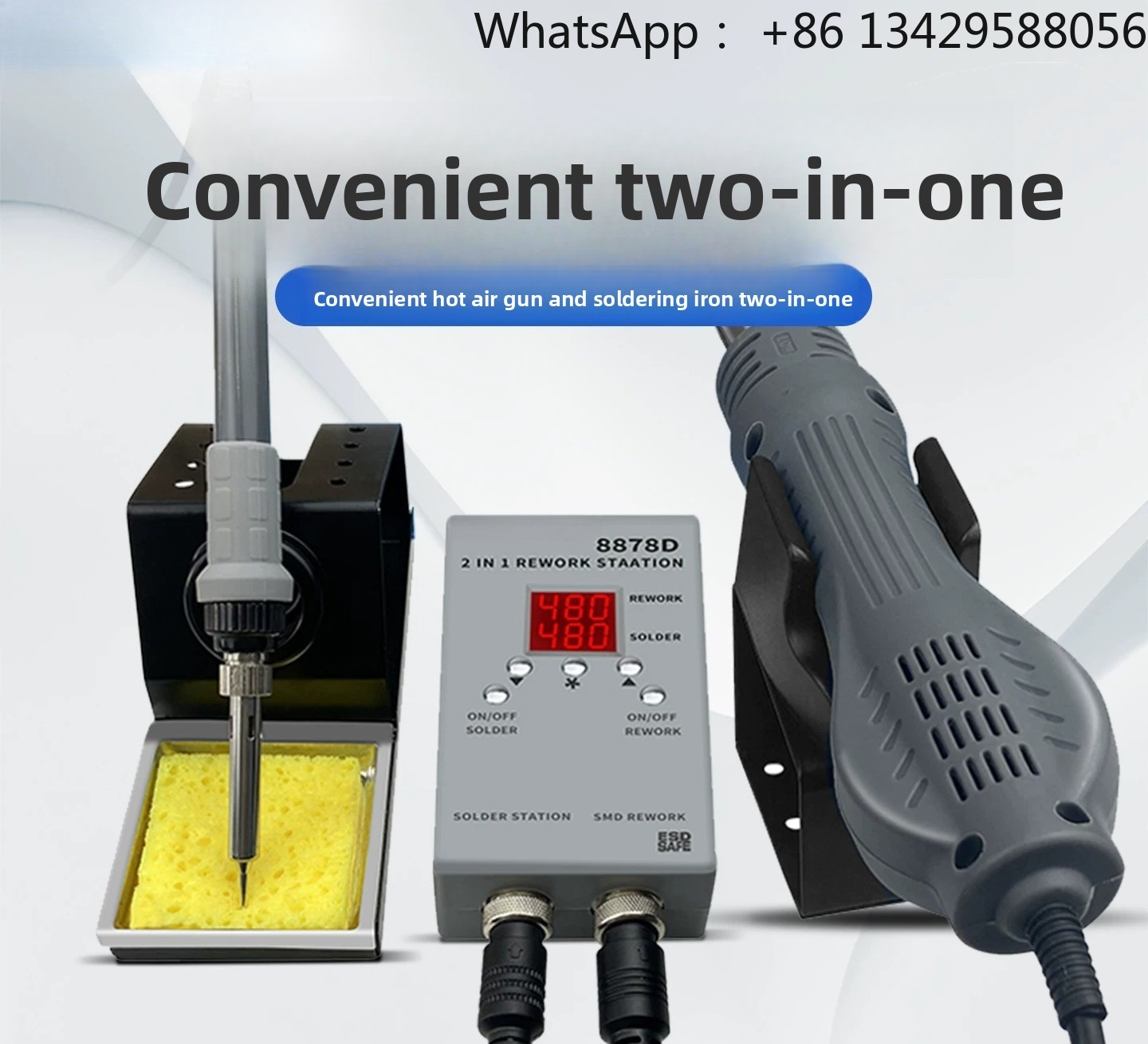 2 In 1 Soldering Rework Station 750W - 8878D 2-in-1 리워크 스테이션 – 750W