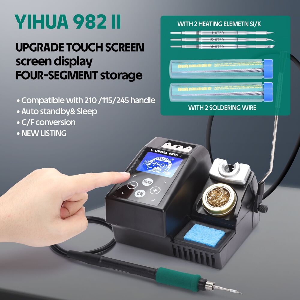 C210 Precision Soldering Station - YIHUA 982-II 터치 스크린 C245 C210