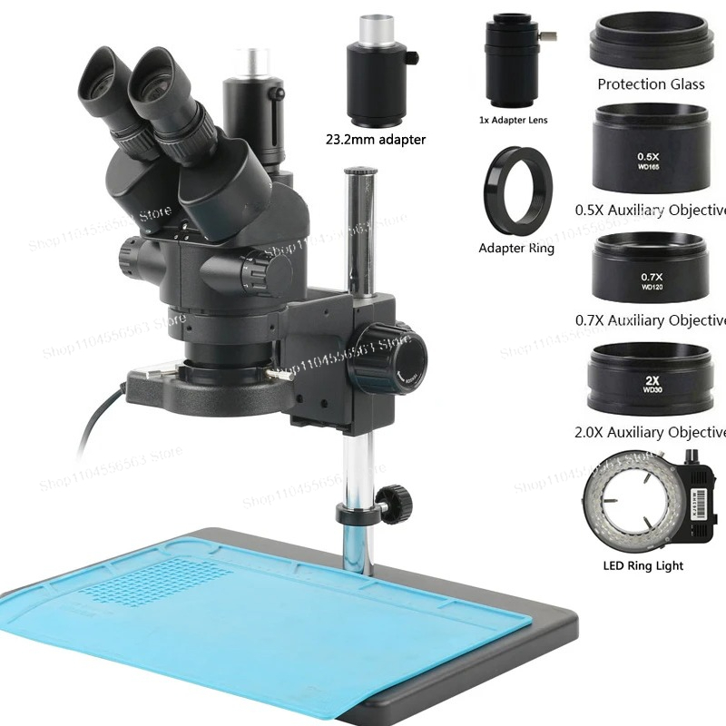 산업용 실험실 삼안 동시 초점 스테레오 현미경 세트 3 - Trinocular Stereo Microscope 7X-45X 리뷰 및 가격