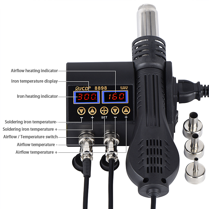 2 in 1 750W 뜨거운 공기 총 LCD 디지털 디 - 2 In 1 Soldering Rework Station 750W 리뷰 및 가격