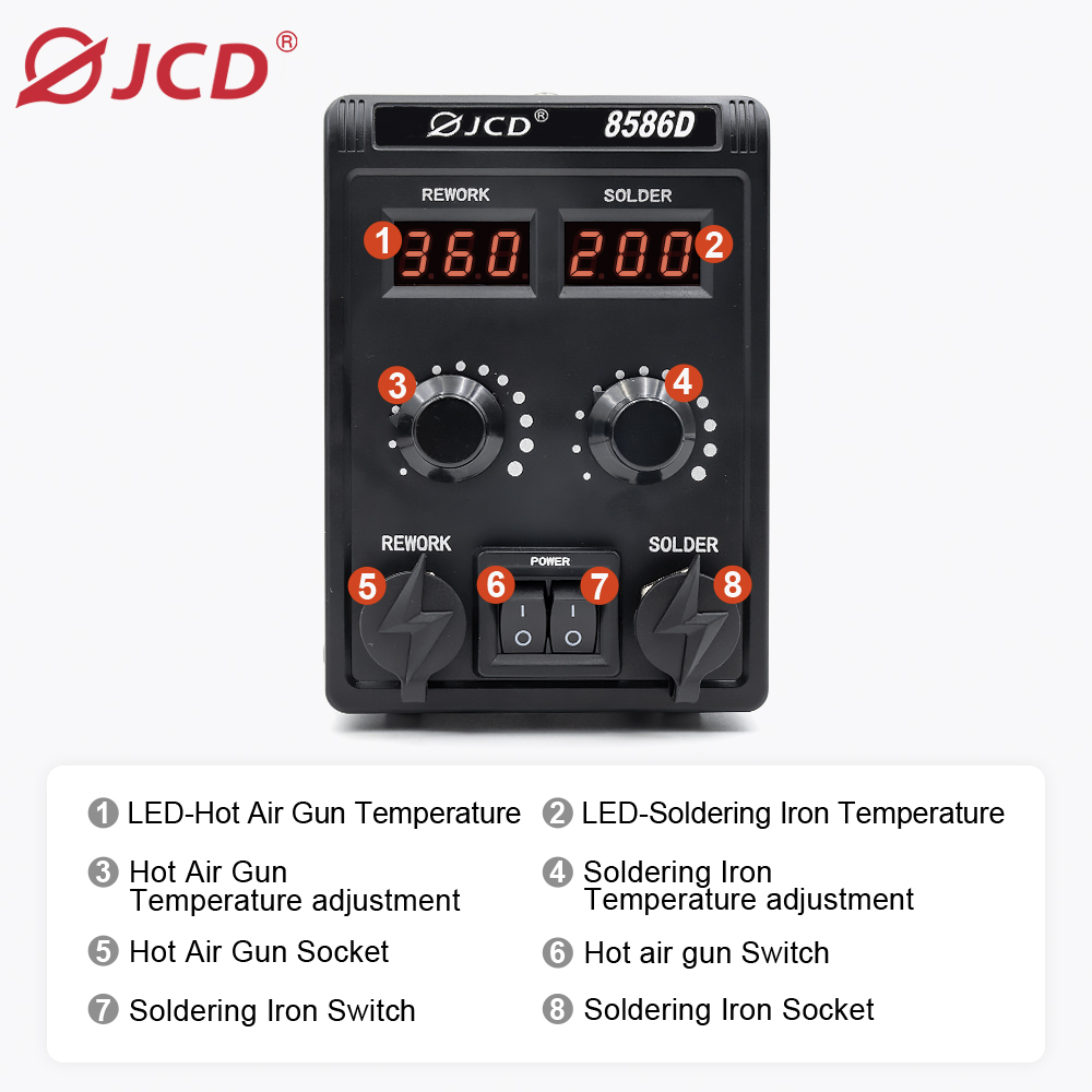 JCD 750W 8586D 납땜 스테이션 2 IN 1  - 2 In 1 Soldering Rework Station 750W 리뷰 및 가격