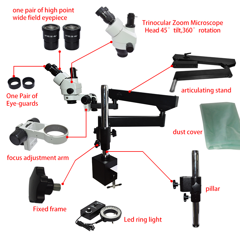 유연한 가동식 암대, 대형 이동 붐 스탠드, 수리 및  - Articulating Arm Boom Stand Microscope 리뷰 및 가격