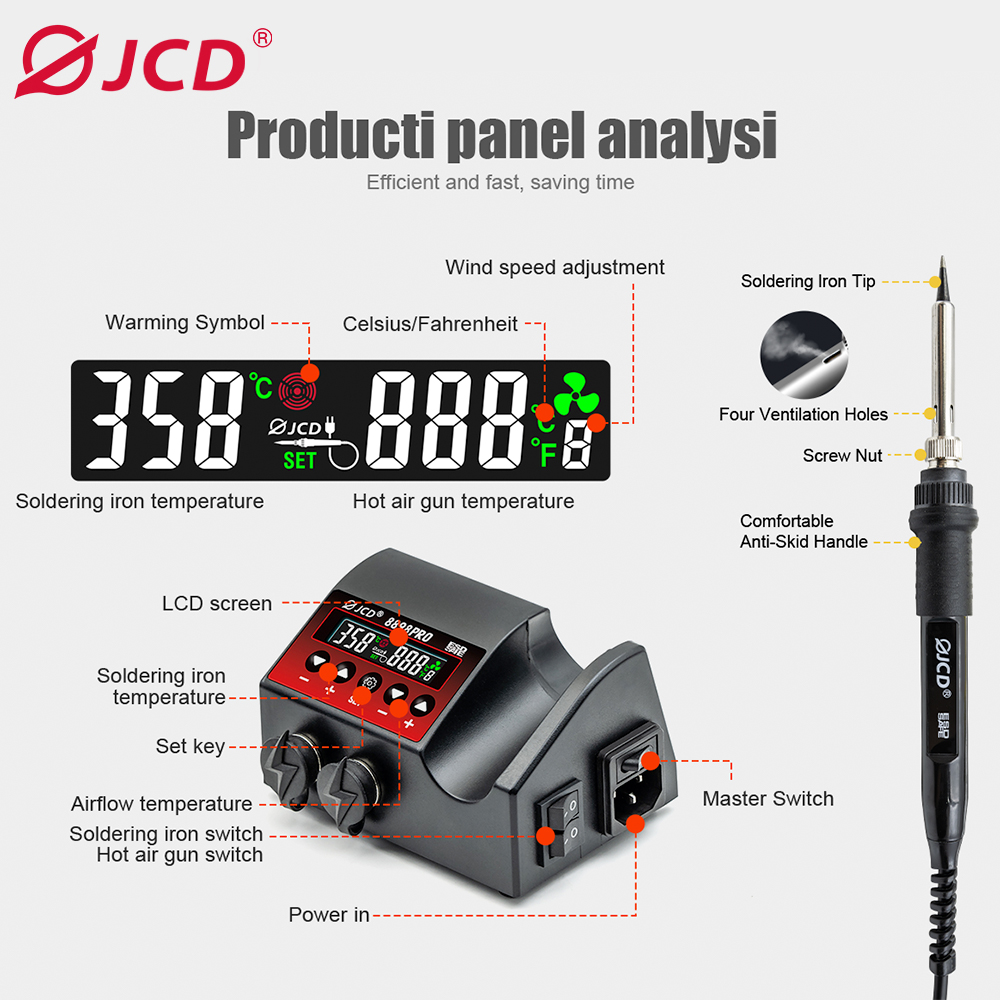 JCD 8898Pro 2 in 1 납땜 스테이션, LC - 2 In 1 Soldering Rework Station 750W 리뷰 및 가격